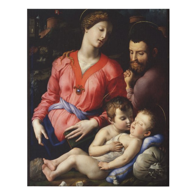 Holy Family and Saint John Agnolo Bronzino - Panci Faux Canvas Print (Front)