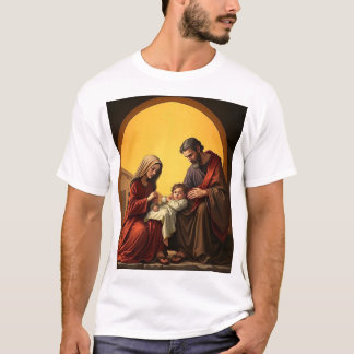 Holy Family Baby Jesus Mary and Joseph Men's Tee