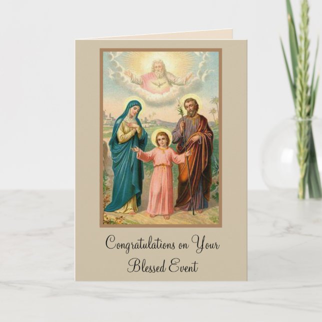Holy Family Birth of Baby Congratulations Card (Front)