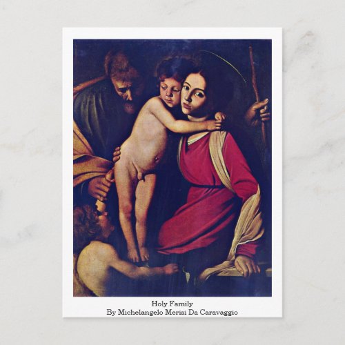 Holy Family By Michelangelo Merisi Da Caravaggio Postcard