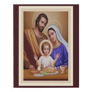 Holy family Catholic art Faux Canvas Print