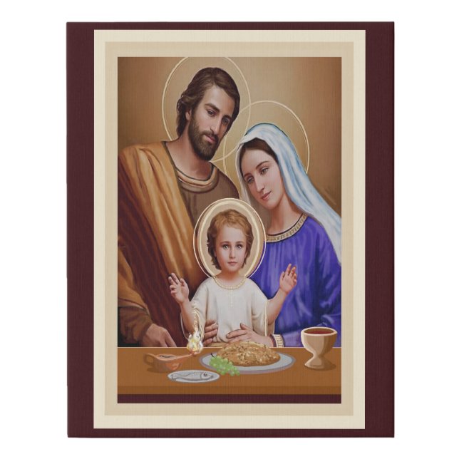 Holy family Catholic art Faux Canvas Print (Front)