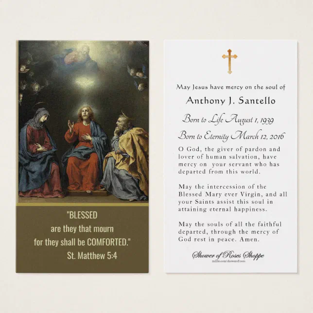 Holy Family Catholic Funeral Memorial Holy Card - | Zazzle