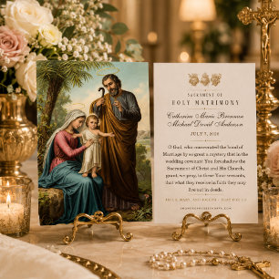 Holy Family Catholic Holy Matrimony Wedding Prayer