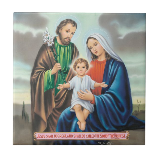 Holy family ceramic tile (Front)