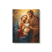 Holy Family Christmas Canvas Art For Peaceful Home