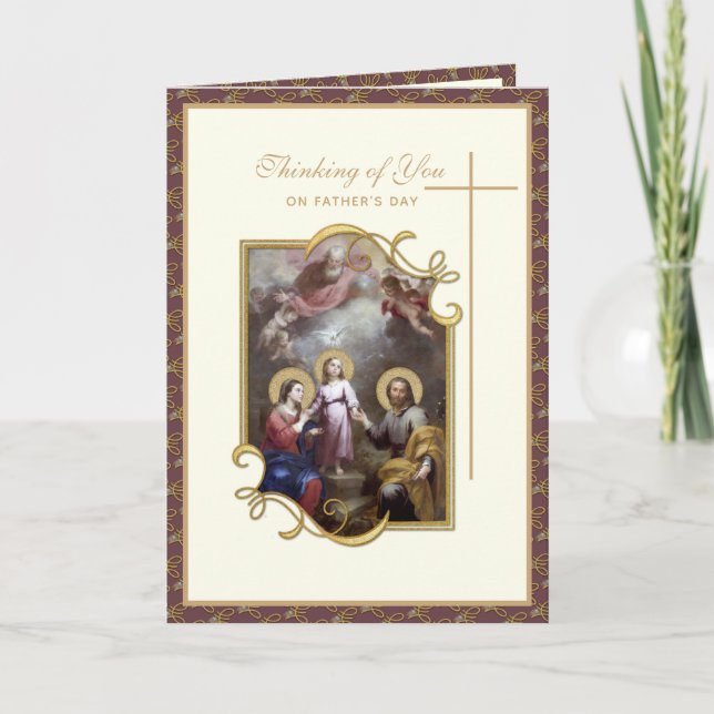 Holy Family Fathers Day Catholic Religious  Card (Front)