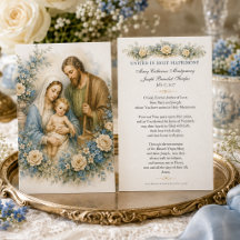Holy Family Floral Wedding Prayer Favor