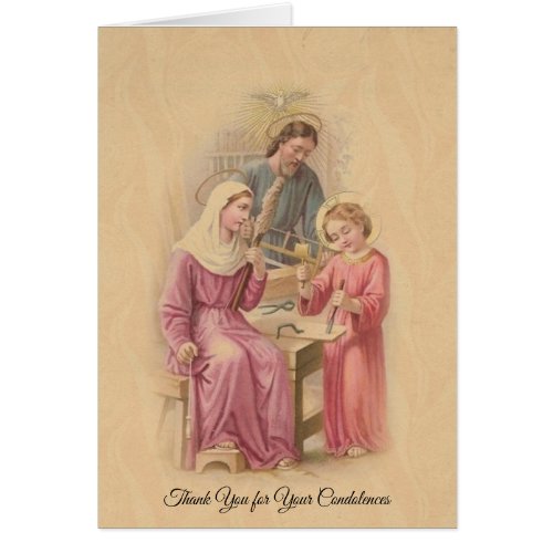 Holy Family Funeral Sympathy Holy Card Thank You