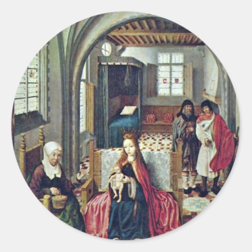 Holy Family In The Room With Anna And Joachim By N Classic Round Sticker