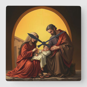 Holy Family, Jesus, Mary, and Joseph Wall Clock
