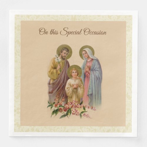 Holy Family Jesus Mary Holy St Joseph Catholic Paper Dinner Napkins