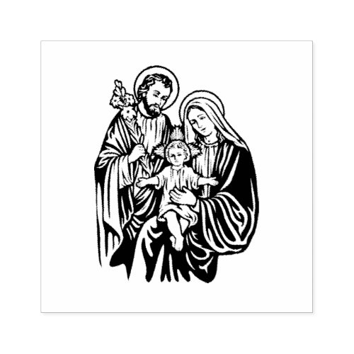 Holy Family Jesus Mary Joseph Catholic Religious  Rubber Stamp