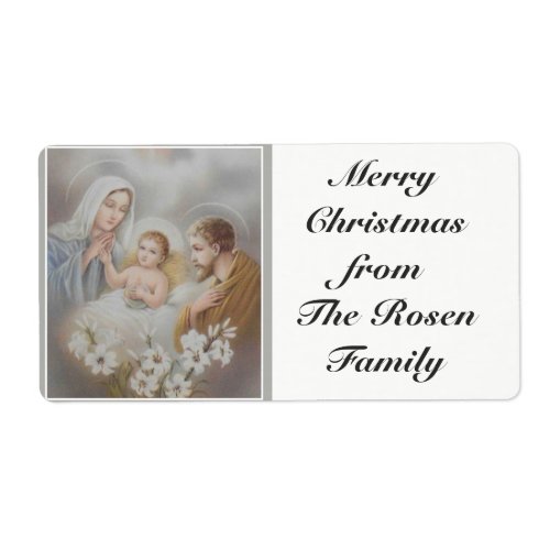 Holy Family Jesus Mary Joseph Christmas Label