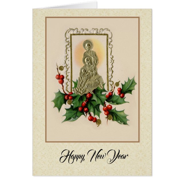 Holy Family Jesus Mary Joseph New Year (Front)