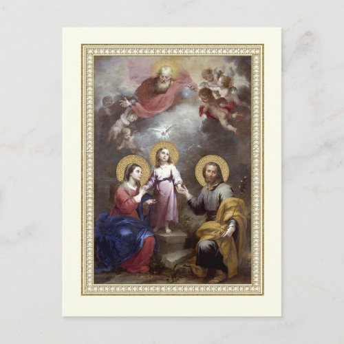Holy Family Jesus Mary Joseph Religious Vintage  Postcard