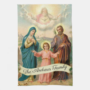 Holy Family Jesus Mary St. Joseph God the Father Kitchen Towel