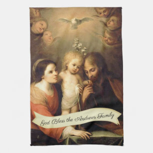 Holy Family Jesus Mary St. Joseph Holy Spirit Kitchen Towel