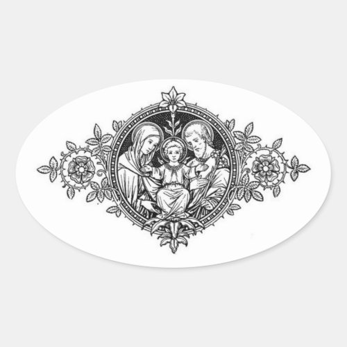 Holy Family Jesus Mary St Joseph Oval Sticker