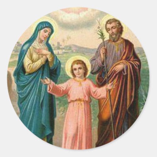 Holy Family Jesus Mary St Joseph Religious Classic Round Sticker
