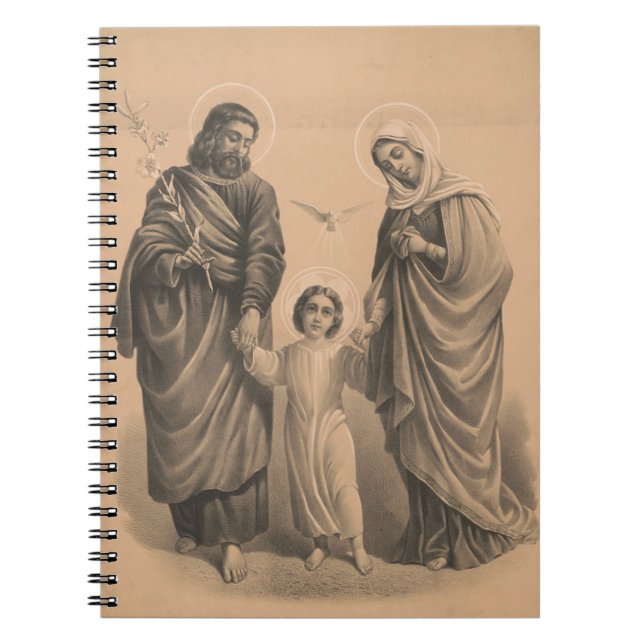 Holy Family Jesus Mary St. Joseph Vintage Notebook (Front)