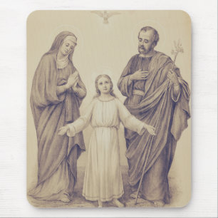 Holy Family Jesus, Virgin Mary and Saint Joseph Mouse Pad