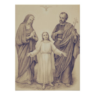 Holy Family Jesus, Virgin Mary and Saint Joseph Poster