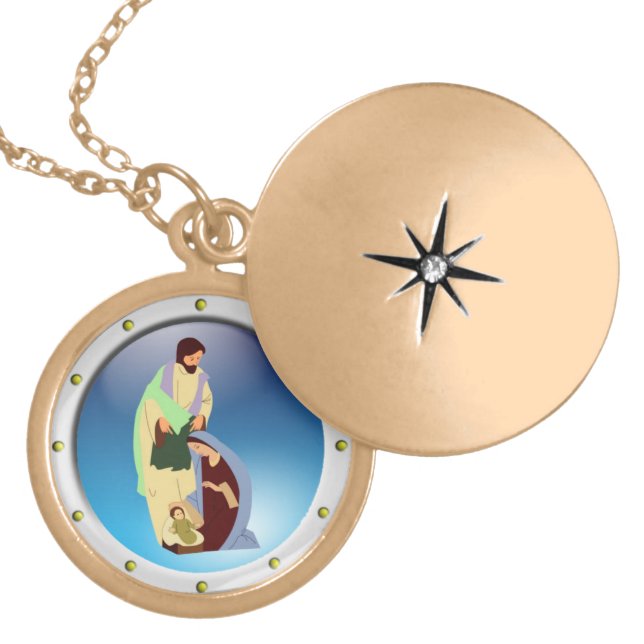 Holy Family Locket Necklace (Front)