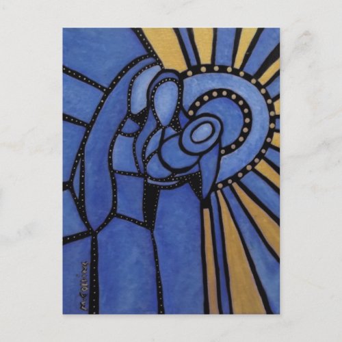 Holy Family Modern Abstract Nativity Postcard