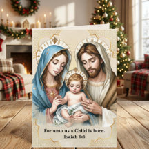 Holy Family Nativity Bible Verse Christmas Folded