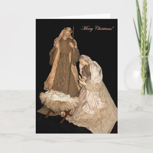Holy Family Nativity Group, Jesus, Mary & Joseph Holiday Card (Front)