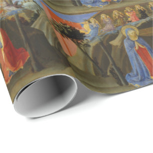 Holy Family Nativity Scene Angels Jesus Christ Wrapping Paper