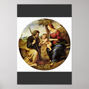 Holy Family Under A Palm Tree Tondo By Raffael Poster