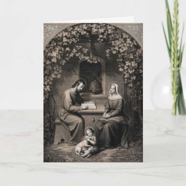Holy Family Virgin Mary Saint Joseph Jesus Christ Holiday Card (Front)