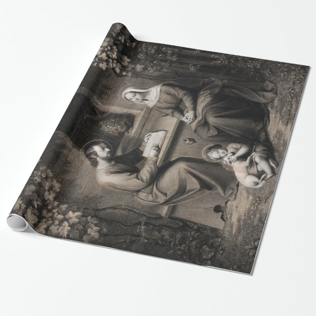 Holy Family Virgin Mary Saint Joseph Jesus Christ Wrapping Paper (Unrolled)