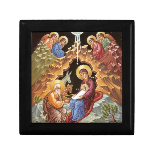 Holy Family Watched by Angels Jewelry Box