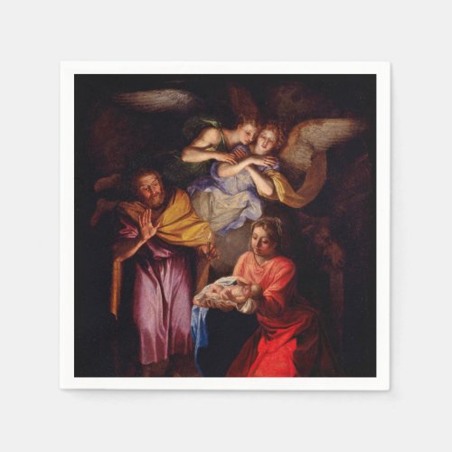 Holy Family with Angels by Coypel Paper Napkins