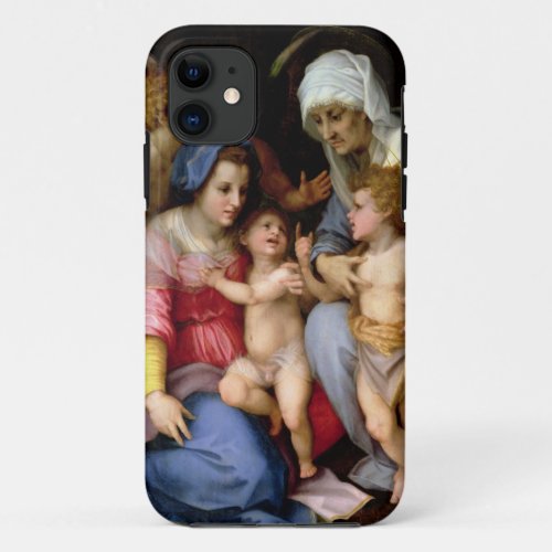 Holy Family with Angels c1515_16 oil on panel iPhone 11 Case