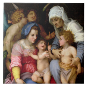 Holy Family with Angels, c.1515-16 (oil on panel) Ceramic Tile