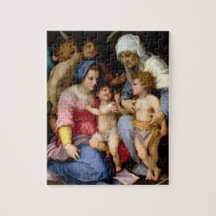 Holy Family with Angels, c.1515-16 (oil on panel) Jigsaw Puzzle