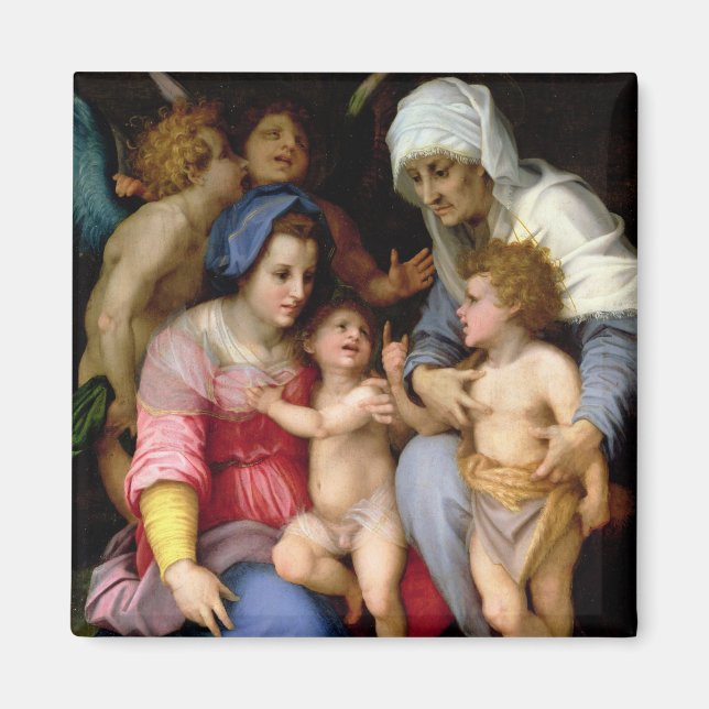 Holy Family with Angels, c.1515-16 (oil on panel) Magnet (Front)