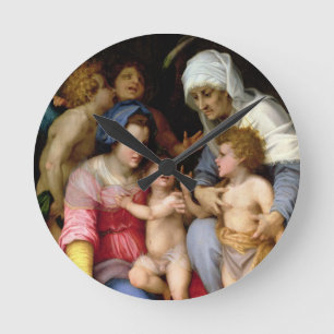 Holy Family with Angels, c.1515-16 (oil on panel) Round Clock