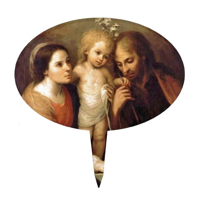 Holy Family with Cherubs by Gutierrez Cake Topper (Front)