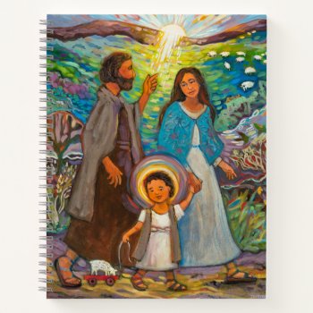 Holy Family With Child Jesus Notebook by JenNortonArtStudio at Zazzle