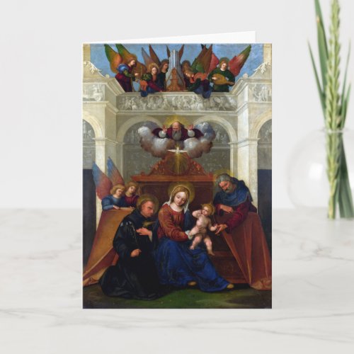 Holy Family with Saint Nicholas of Tolentino Holiday Card