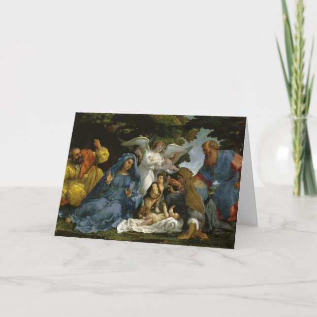 Holy Family with Saints and Angels Holiday Card (Front)