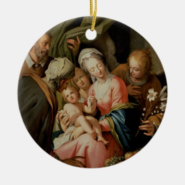 Holy Family with St. Anne Ceramic Ornament (Front)