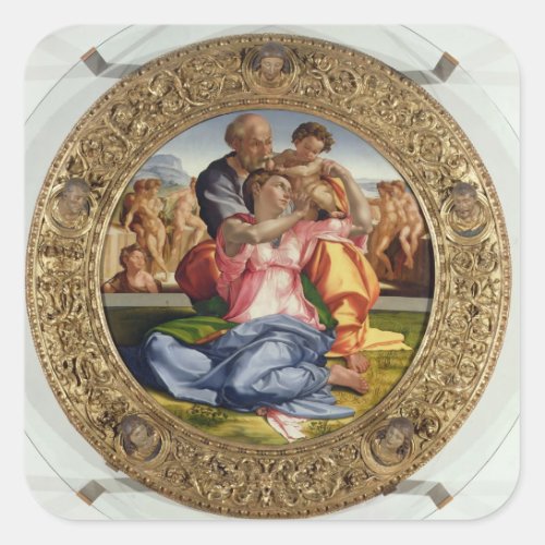 Holy Family with St John Doni Tondo 1504_05 o Square Sticker