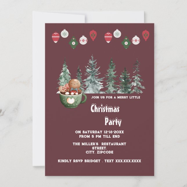 holy festive christmas party invitation (Front)