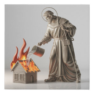 Holy Florian patron of fire Faux Canvas Print